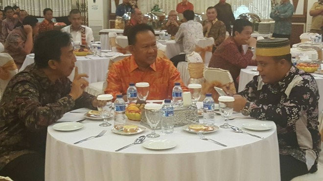 Wabup Merangin, H A Khafid Moein saat mengikuti audensi  dengan Mentan.   